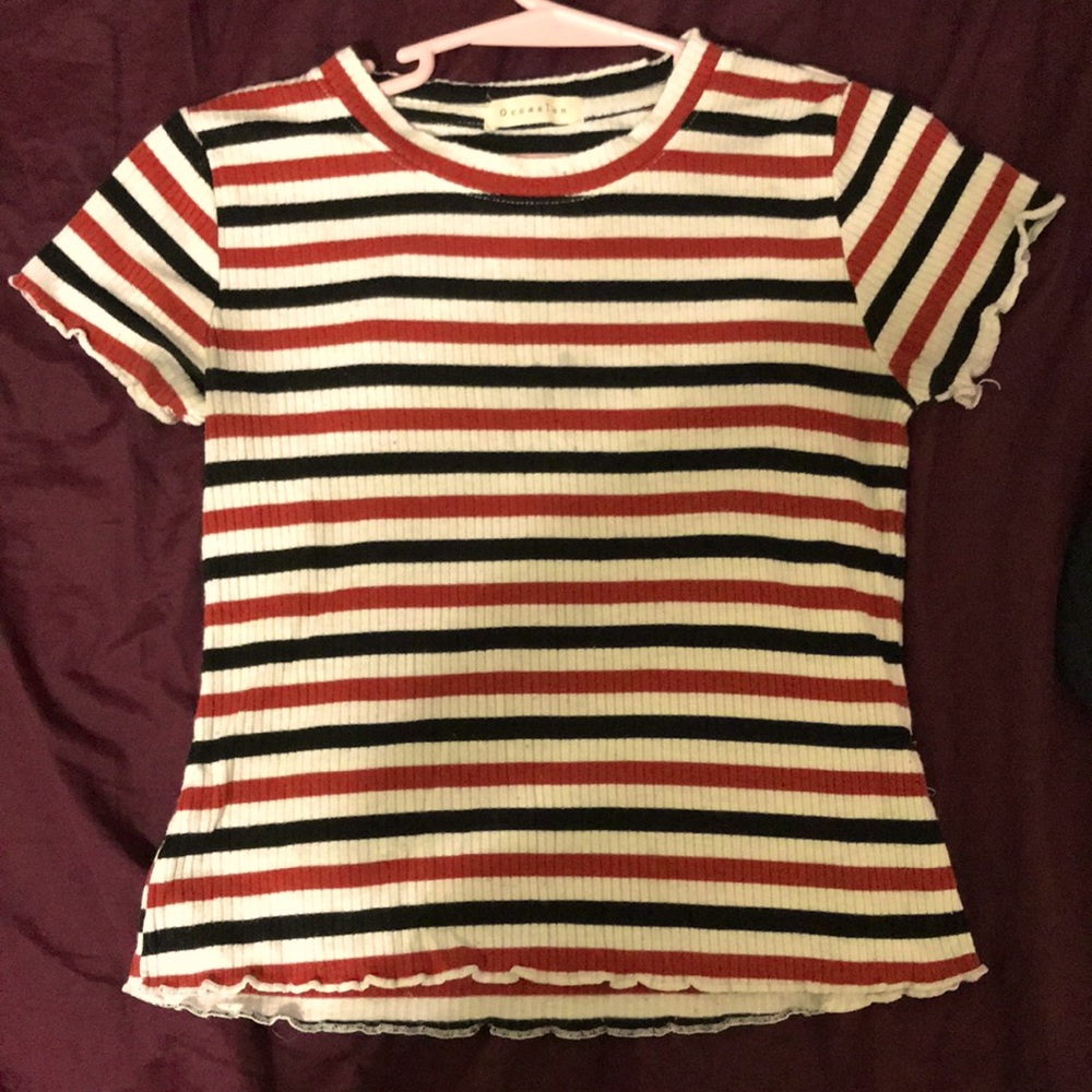 Size: s striped fitted tee